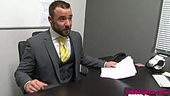 British office hunk with muscular physique and beard