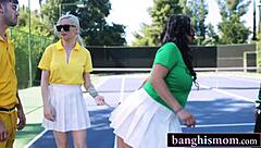 tennis game turns into hot foursome with two milfs?