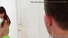 happy birthday! teen gives hardcore blowjob and makes mess 😏