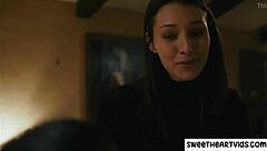 Real lesbian couple engages in romantic sex