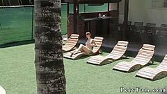 happy birthday! teen gives hardcore blowjob and makes mess 😏