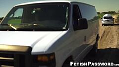 Ebony Girl Deepthroats For Bondage And Rough Fuck In Car