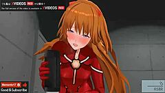 Uncensored hentai Asuka gives footjob and jerk off instructions 😍