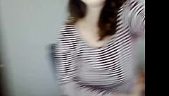 Russian beauty with big boobs plays with herself on webcam