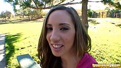 Ball sucking teen 18+ babe goes down on dick