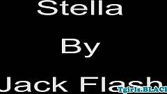 Black transgender American beauty in solo lingerie play
