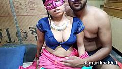 Hot indian girl in saree gets muff diving and cumshot with clear hindi audio