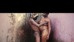 African hot wife screams as she enjoys neighbor's big black cock!