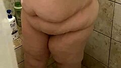 Fat BBW Teases Tits in Shower Show!