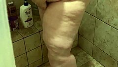 Fat BBW Teases Tits in Shower Show!