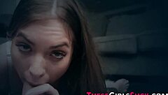 Young girl gives a professional blowjob and gets covered in semen