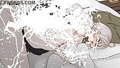 Alya's intense sperm consumption in XXX parody of Russian cartoon