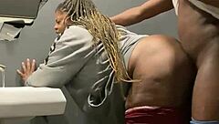 getting backshots from big black cock in bar bathroom