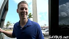 Rough homosexual sex in raw setting