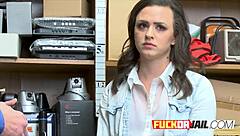 The cute petite 18+ teen gets caught shoplifting and faces consequences in a cfnm roleplay with big cocks.