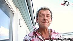 Real German Teen 18+ Slut Meets Stranger for Sex! Amateur Interview Fucking Cum in Mouth Blonde.