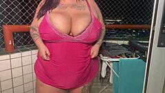 Mary Jhuana's big natural tits and pierced nipples in homemade video