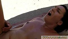 Intense outdoor police threesome with Paisley Parker