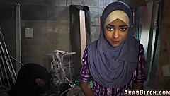 Petite Arab girl swallows cum and takes a bath 23km outside the capital