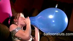 Girl Humps Balloon In Pantyhose Fetish Play With Toys