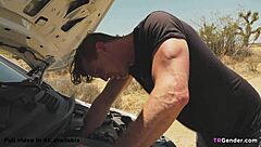 Stunning khloe kay gets assfucked in the desert. She deepthroats and rides with small tits.