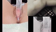 petite teen masturbates while watching sexy lesbian amateurs have sex