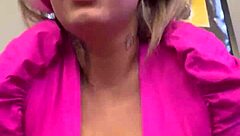 Blonde Crossdresser Gets Wet Pussy Gaping in Gym