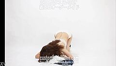 mature asian woman strips panties for doggystyle pose