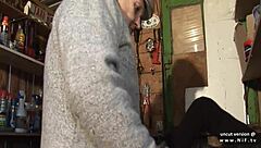 Aroused French blonde engages in intense anal and facial in a threesome with Papy