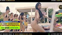 Blonde Babe Blows Black-Haired Latina