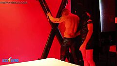 Slave gets spanked and deepthroats in bdsm