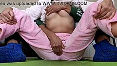 Horny Asian Stepsister Teases Wet Pussy In Pajama