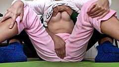 Horny Asian Stepsister Teases Wet Pussy In Pajama