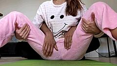 Horny Asian Stepsister Teases Wet Pussy In Pajama