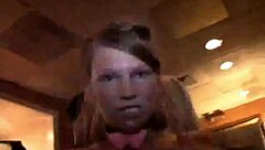 College girls give blowjobs to a BBC at a wild party