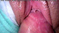 couple enjoys close-up fuck with cumshot on dirty pad