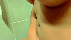 Redhead babe gets her muff licked in the gym locker room