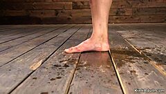 Hairy asian milf in hogtie position