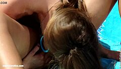 Lila and Mya Kiss and Lick Each Other's Pussies Outdoors