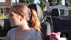 Blonde teen gives bbc road head in public