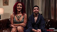 Black Redhead Dominates Pathetic Boyfriend With Blowjob Then Spits Cum