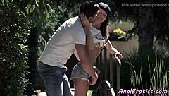 petite babe gets butt banged outdoors in doggystyle and riding group