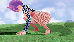 This 3D hentai features big ass and tits in fishnet getting ridden