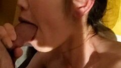 japanese girl giving blowjob to cock