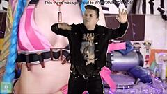 rapper gets intense with purple bitch in anal jinx cosplay featuring big tits and ass fucking