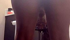 naej ae grinds her pussy on towel against bathroom counter