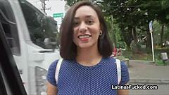 Cute latina feels emotions during hardcore blowjob casting