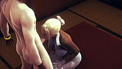 Annie Leonhart Handjob Blowjob Hentai!
