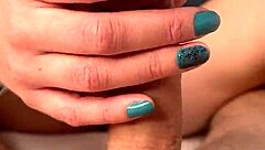 Girlfriend Jerks Off Boyfriend with Small Tits in Close Up Homemade Video