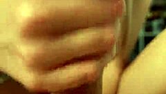 Girlfriend Jerks Off Boyfriend with Small Tits in Close Up Homemade Video